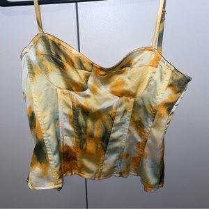 Multi coloured structured corset top by pretty little thing.